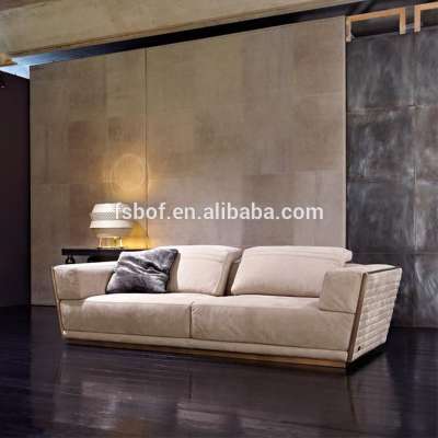 luxury hotel executive living room wood sofa furniture villa project customize sofas F009