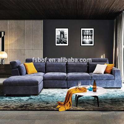 latest china home living room furniture modern couch sofa waiting room fabric sectional sofa set 7 seater