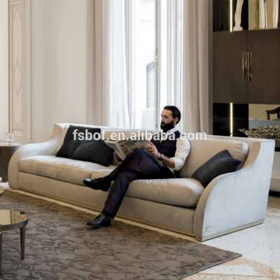 hotel furniture villa italian elegant luxurious classical l-shape fabric sofa F013